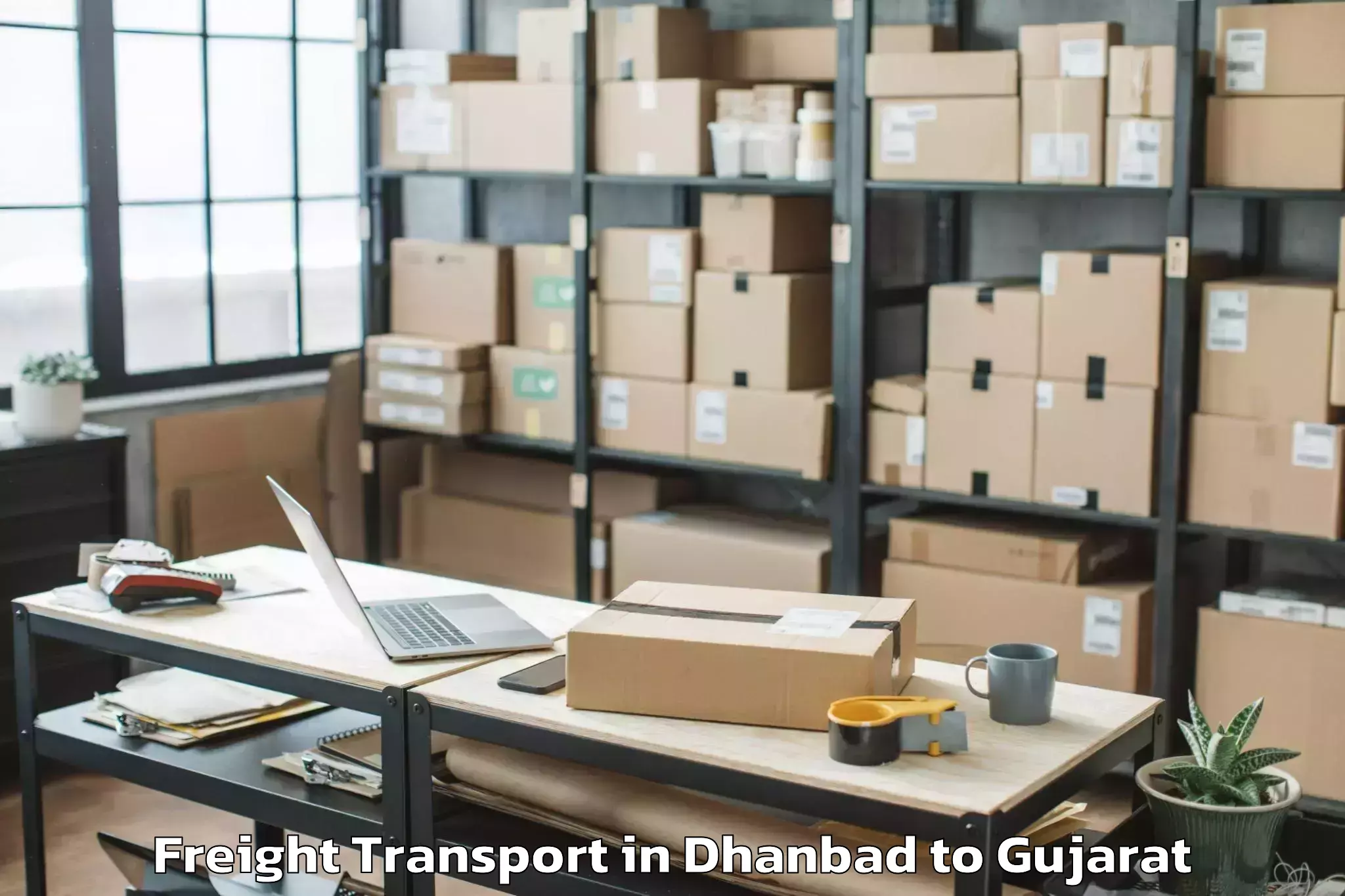 Hassle-Free Dhanbad to Madhav Kampo Freight Transport